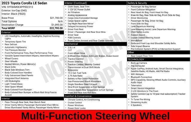 Used 2023 Toyota Corolla LE FWD image 20