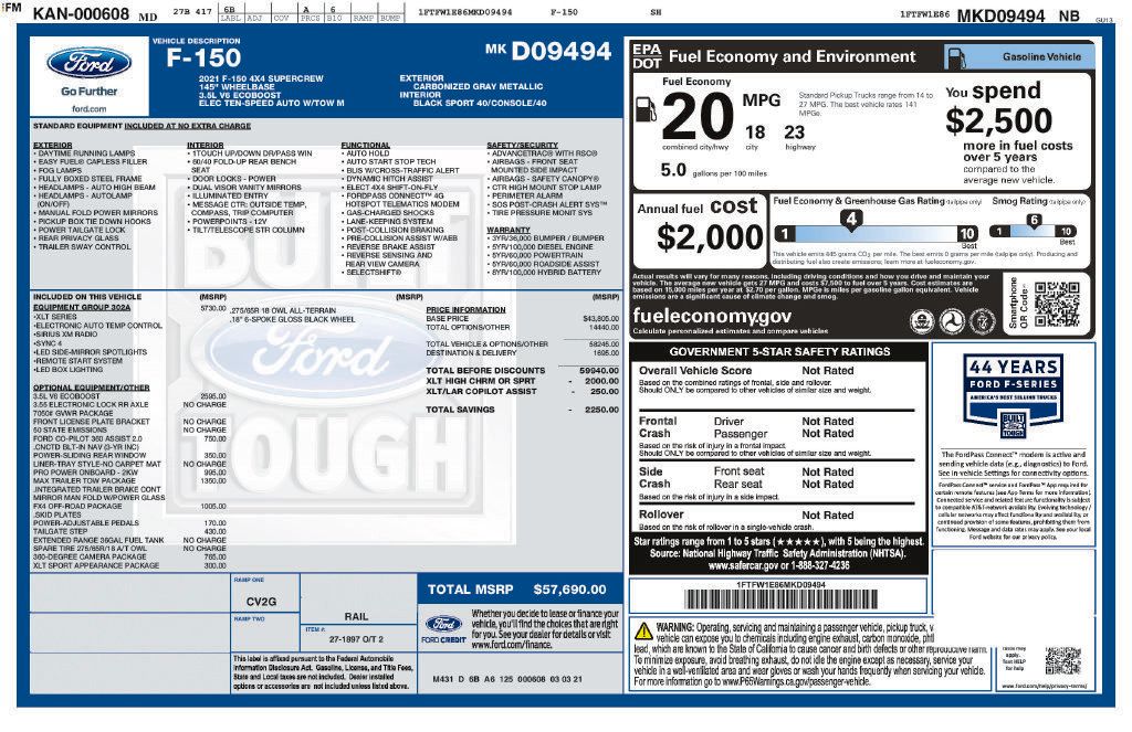 Used 2021 Ford F150 XLT w/ Equipment Group 302A High AWD/4WD image 8