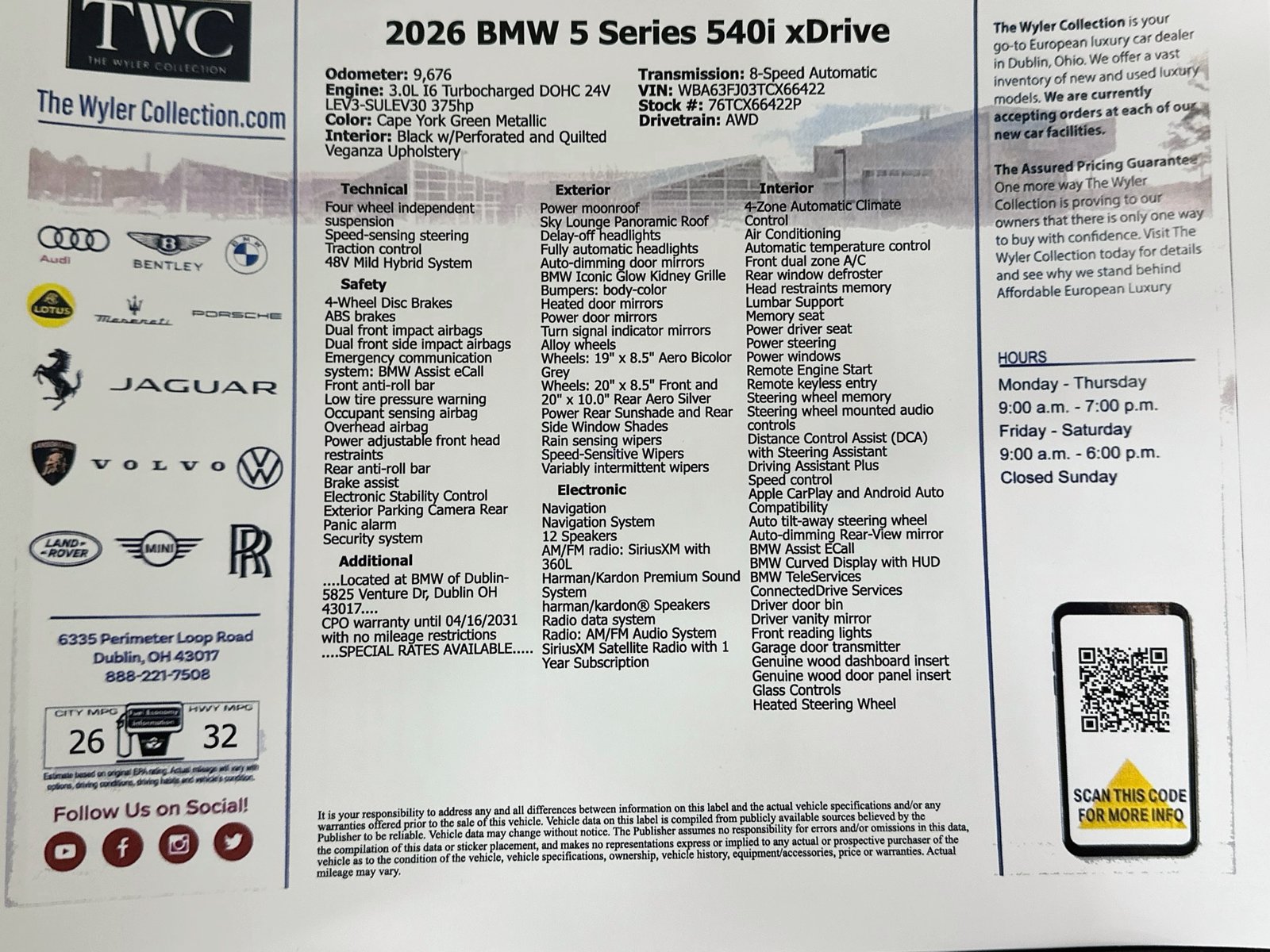 Used 2026 BMW 540i xDrive AWD/4WD image 48