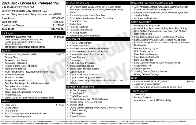 Certified 2024 Buick Encore GX Preferred w/ Comfort Package AWD/4WD image 34