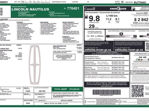 Certified 2024 Lincoln Nautilus Reserve w/ Equipment Group 202A image 22