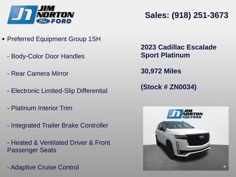 Used 2023 Cadillac Escalade Sport Platinum w/ LPO, ONYX Package AWD/4WD image 14