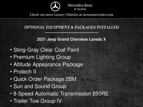 Used 2021 Jeep Grand Cherokee Laredo X AWD/4WD image 2