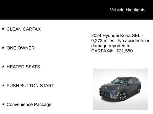 Used 2024 Hyundai Kona SEL w/ Convenience Package image 8