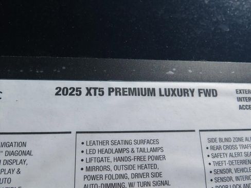 New 2025 Cadillac XT5 Premium Luxury w/ Technology Package image 9