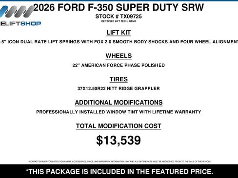 Used 2026 Ford F350 4x4 Crew Cab Super Duty image 2