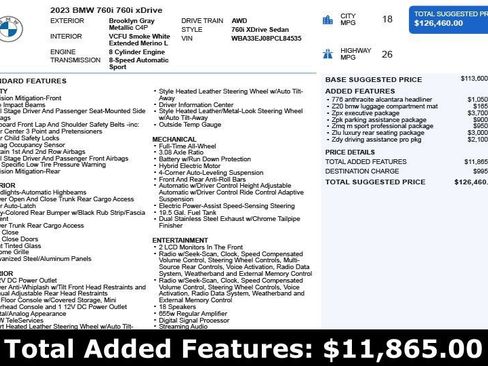 Used 2023 BMW 760i xDrive w/ Executive Package AWD/4WD image 3