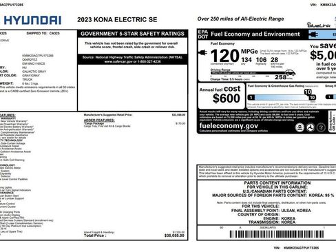 Used 2023 Hyundai Kona SE w/ Cargo Package FWD image 2