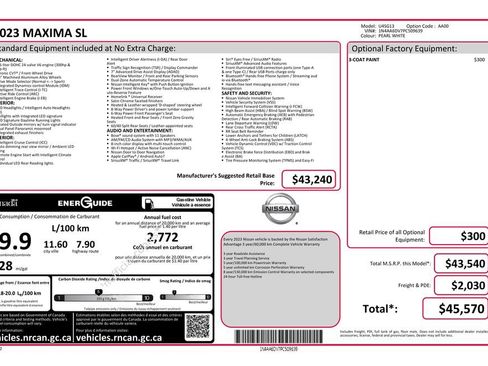 Used 2023 Nissan Maxima SL FWD image 4