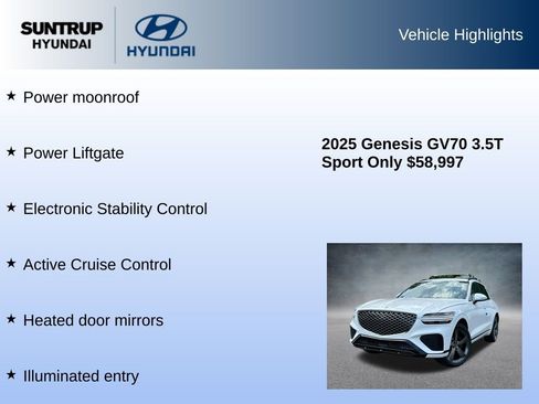 Used 2025 Genesis GV70 3.5T Sport w/ Sport Advanced Package image 16