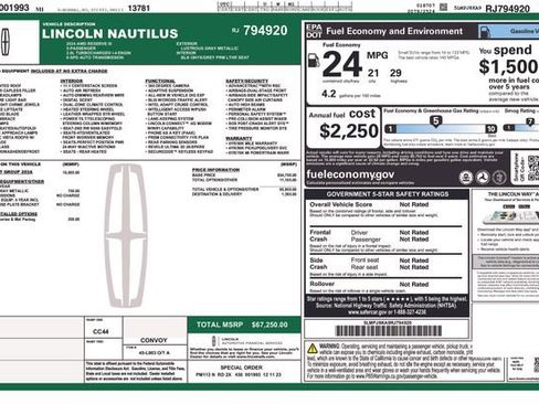 Used 2024 Lincoln Nautilus Reserve w/ Equipment Group 203A AWD/4WD image 36