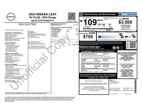 Certified 2024 Nissan Leaf SV Plus FWD image 6