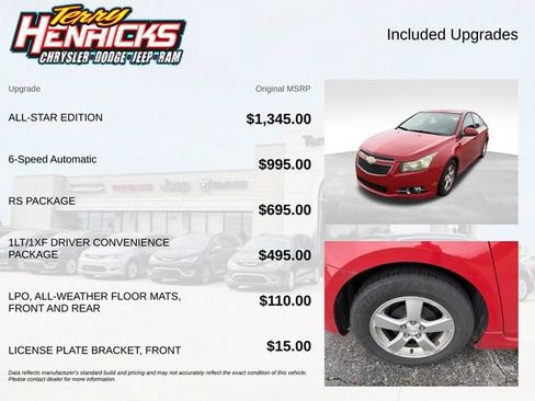 Used 2012 Chevrolet Cruze LT w/ All-Star Edition FWD image 7