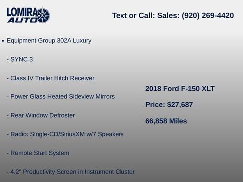 Used 2018 Ford F150 XLT w/ Equipment Group 302A Luxury AWD/4WD image 6