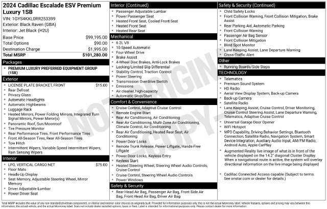 Certified 2024 Cadillac Escalade ESV Premium Luxury AWD/4WD image 34