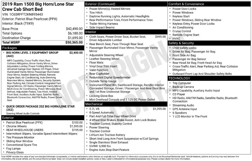 Certified 2019 RAM 1500 Big Horn AWD/4WD image 39