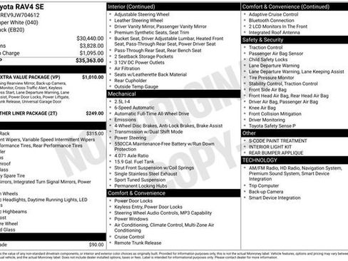 Used 2018 Toyota RAV4 SE w/ Power Extra Value Package AWD/4WD image 35