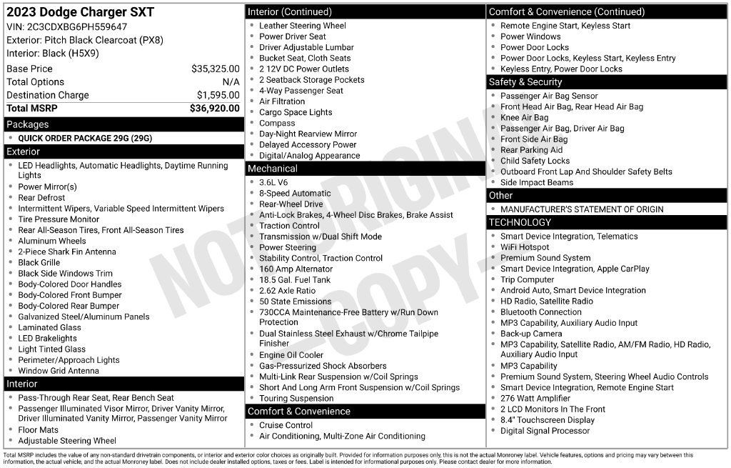 Used 2023 Dodge Charger SXT RWD image 1
