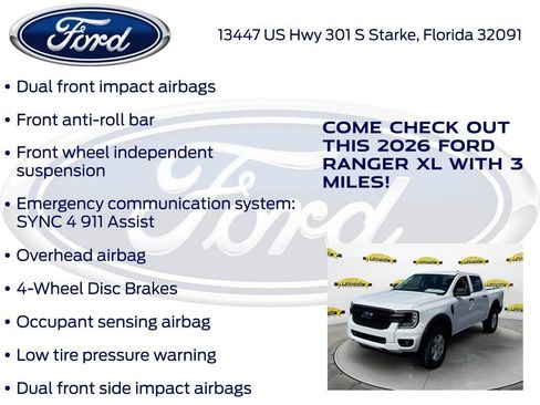 New 2026 Ford Ranger XL w/ Trailer Tow Package RWD image 25