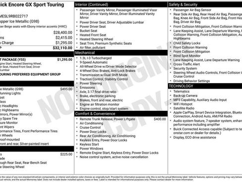 Certified 2024 Buick Encore GX Sport Touring w/ Comfort Package AWD/4WD image 11