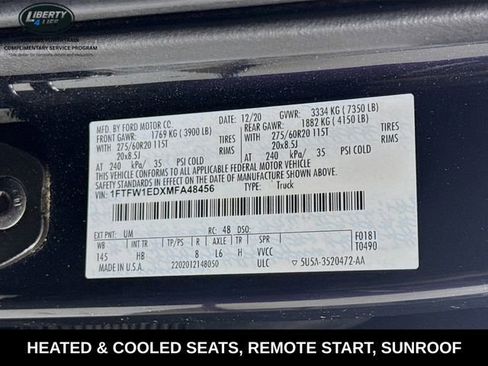 Used 2021 Ford F150 Lariat w/ Equipment Group 502A High image 33