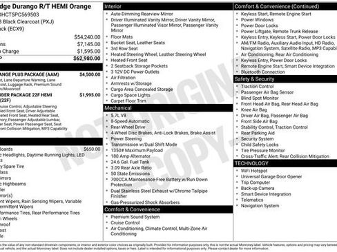 Used 2023 Dodge Durango R/T w/ Hemi Orange Plus Package RWD image 15