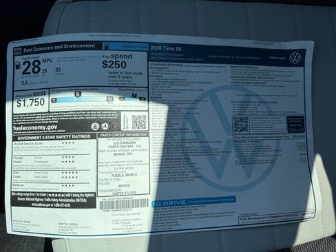 New 2026 Volkswagen Taos SE AWD/4WD image 33