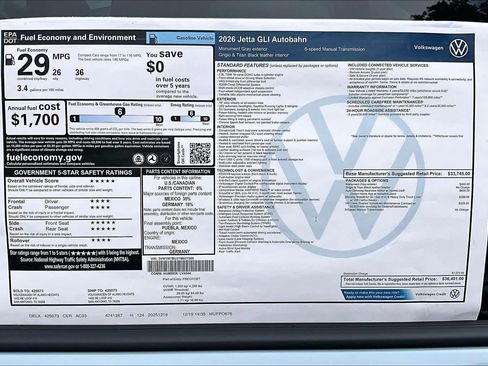 New 2026 Volkswagen Jetta GLI Autobahn image 19