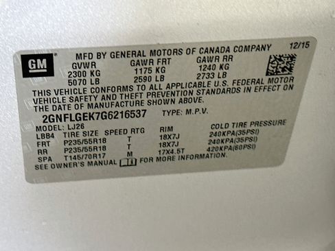Used 2016 Chevrolet Equinox LTZ w/ Enhanced Convenience Package AWD/4WD image 12