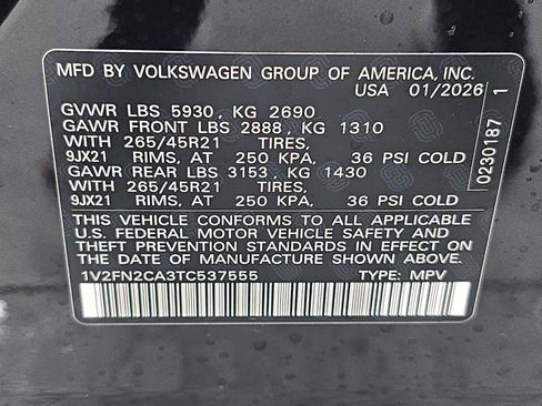 New 2026 Volkswagen Atlas SEL Premium R-Line AWD/4WD image 37