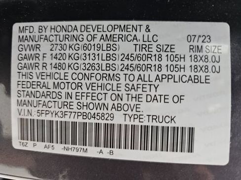 Used 2023 Honda Ridgeline RTL-E image 54