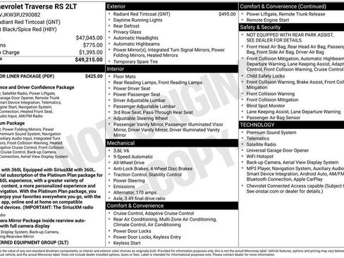 Certified 2023 Chevrolet Traverse RS w/ LPO, Floor Liner Package AWD/4WD image 6