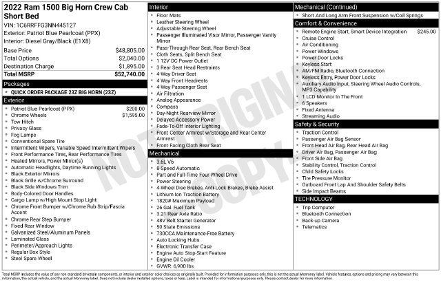 Used 2022 RAM 1500 Big Horn AWD/4WD image 2