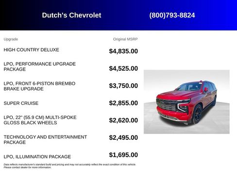 Used 2025 Chevrolet Tahoe High Country AWD/4WD image 6
