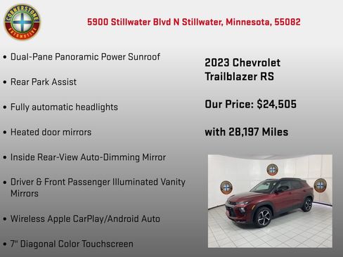 Used 2023 Chevrolet TrailBlazer RS w/ Sun and Liftgate Package AWD/4WD image 19