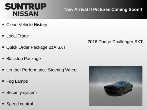 Used 2016 Dodge Challenger SXT w/ Blacktop Package RWD image 5
