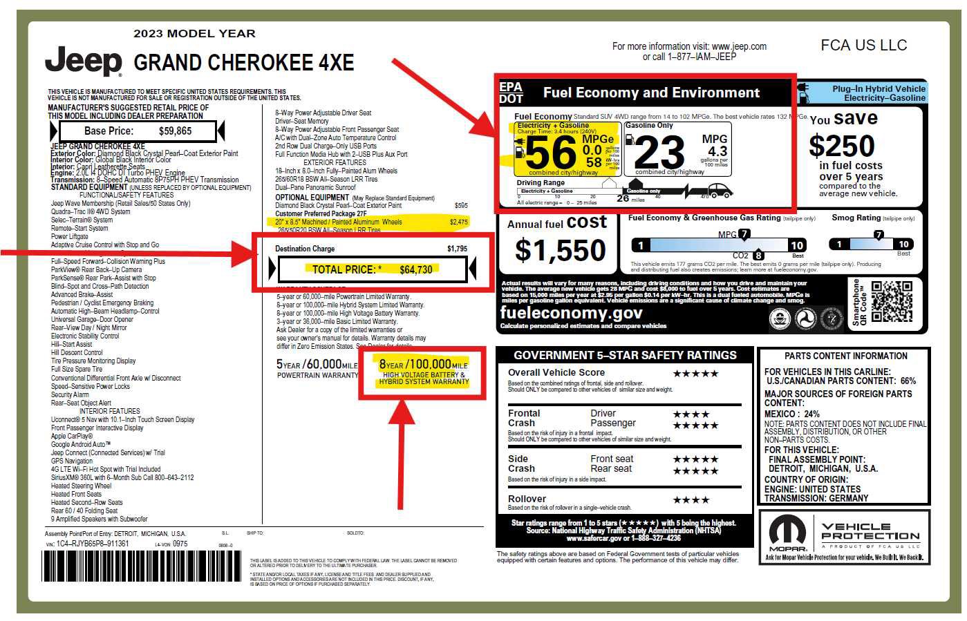 Used 2023 Jeep Grand Cherokee 4WD 4xe image 1