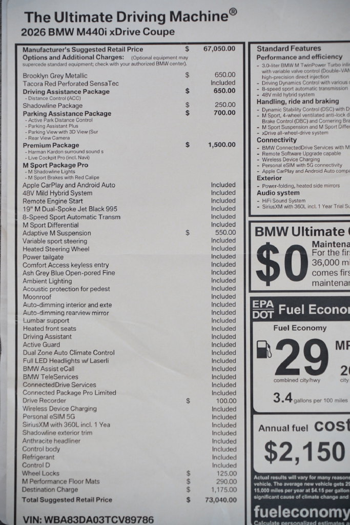 New 2026 BMW 440i xDrive Coupe w/ Premium Package AWD/4WD image 11