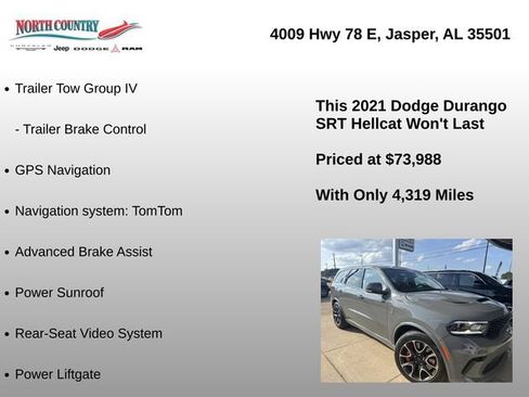 Used 2021 Dodge Durango SRT Hellcat w/ Technology Group AWD/4WD image 15