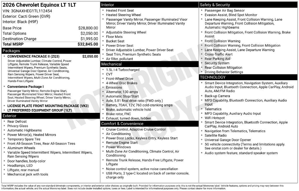 Used 2026 Chevrolet Equinox LT w/ Convenience Package II FWD image 24