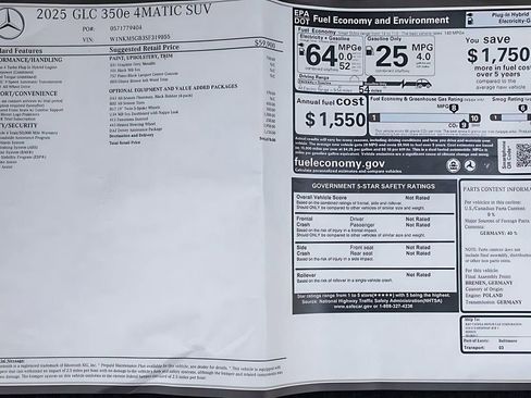 Used 2025 Mercedes-Benz GLC 350e 4MATIC w/ Driver Assistance Package image 43