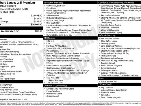Used 2019 Subaru Legacy 2.5i Premium w/ Popular Package #2A image 37