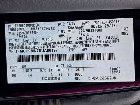 Certified 2025 Ford Escape ST-Line AWD/4WD image 29