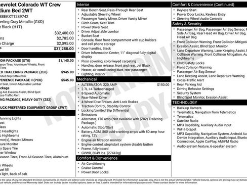 New 2026 Chevrolet Colorado W/T w/ WT Custom Package RWD image 28