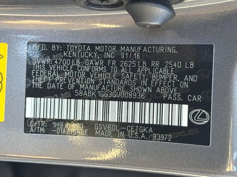 Used 2016 Lexus ES 350 w/ Premium Package w/Wood Trim FWD image 46