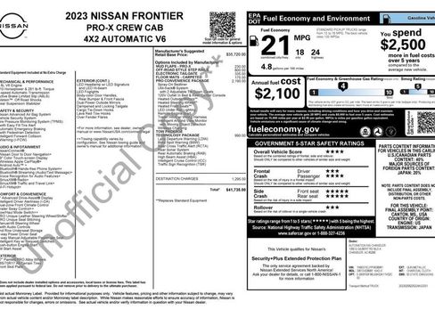 Used 2023 Nissan Frontier Pro-X w/ Pro Convenience Package RWD image 3