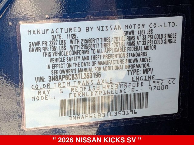 Certified 2026 Nissan Kicks SV w/ SV Premium Package AWD/4WD image 40