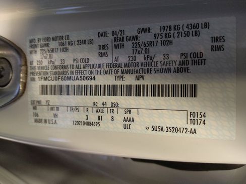 Used 2021 Ford Escape S FWD image 33