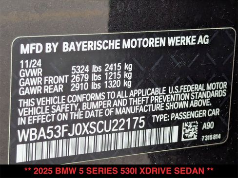 New 2025 BMW 530i xDrive 530i xDrive w/ Premium Package image 32