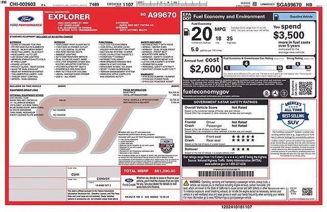Certified 2025 Ford Explorer ST AWD/4WD image 35